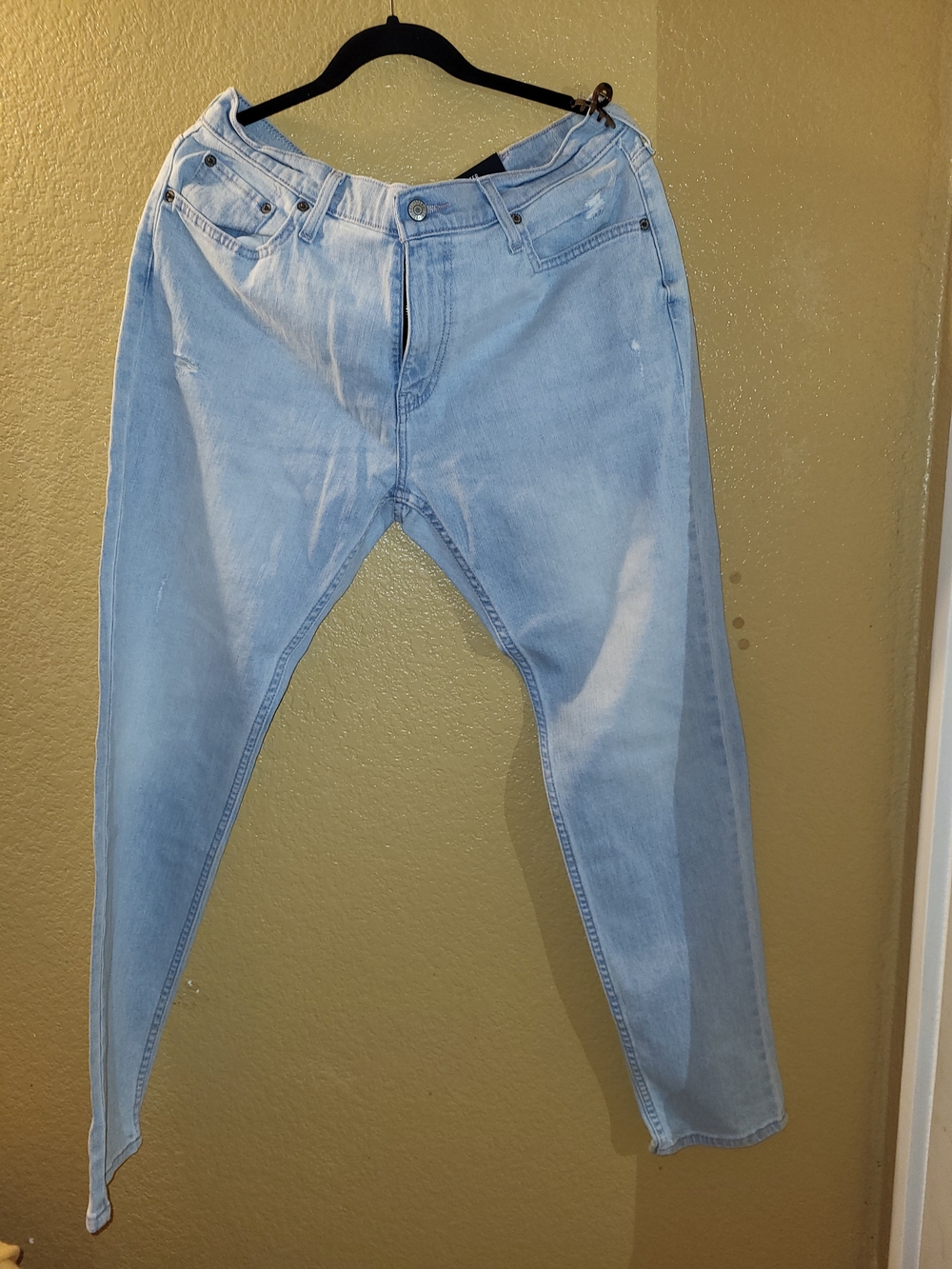 Hollister Men's Faded Light Blue Skinny Jeans